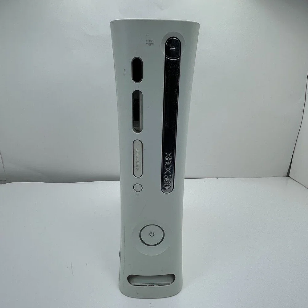 White Xbox 360 Elite Fat Original AV HDMI Ethernet Console Only - FOR PARTS RROD